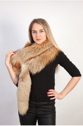 Golden fox fur scarf-collar-stole